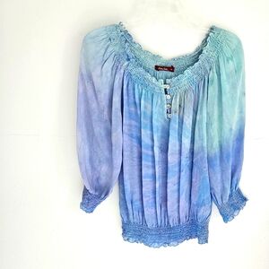 Barbara Lesser watercolor style pullover blouse